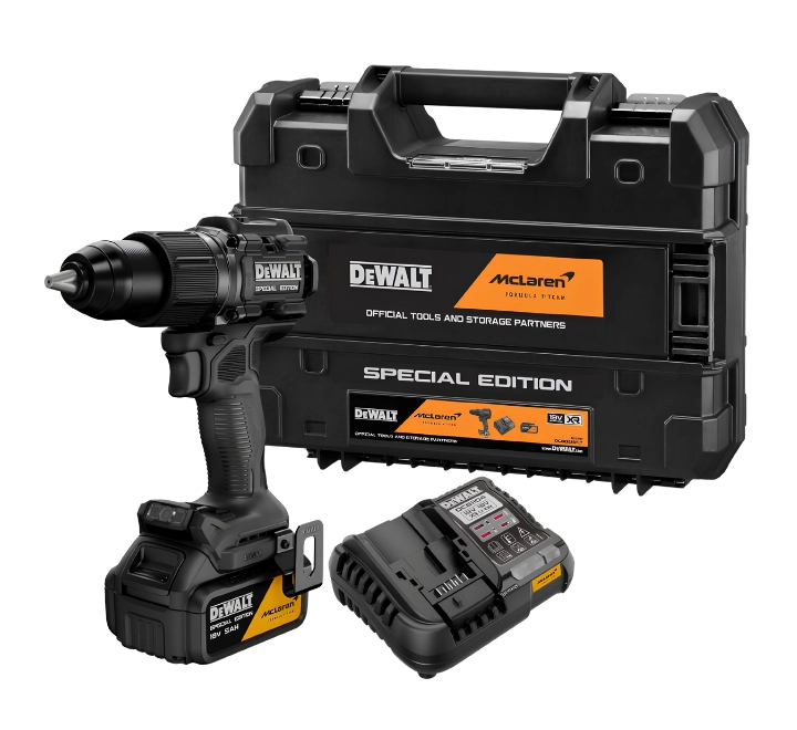 DeWalt DCD86MP1T-QW McLaren Wiertarko-wkrętarka udarowa 18V XR 90Nm 1x5Ah TSTAK